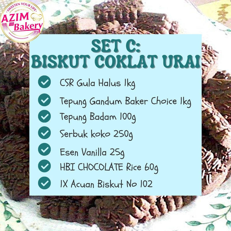 Set Raya Biskut Coklat Urai