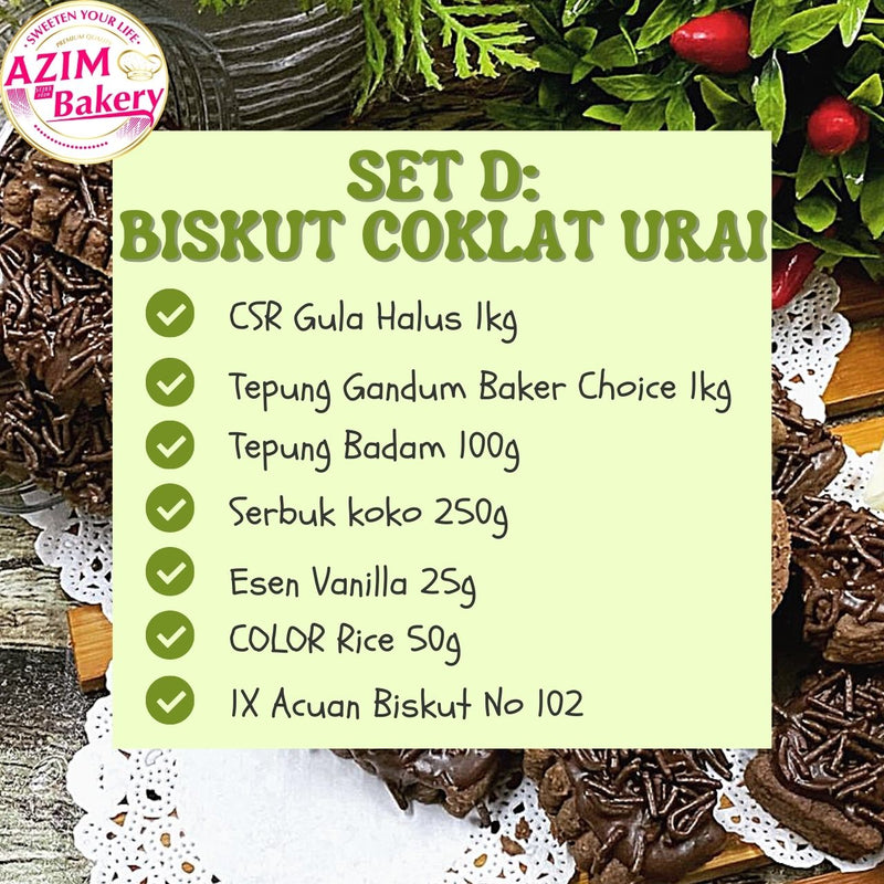 Set Raya Biskut Coklat Urai