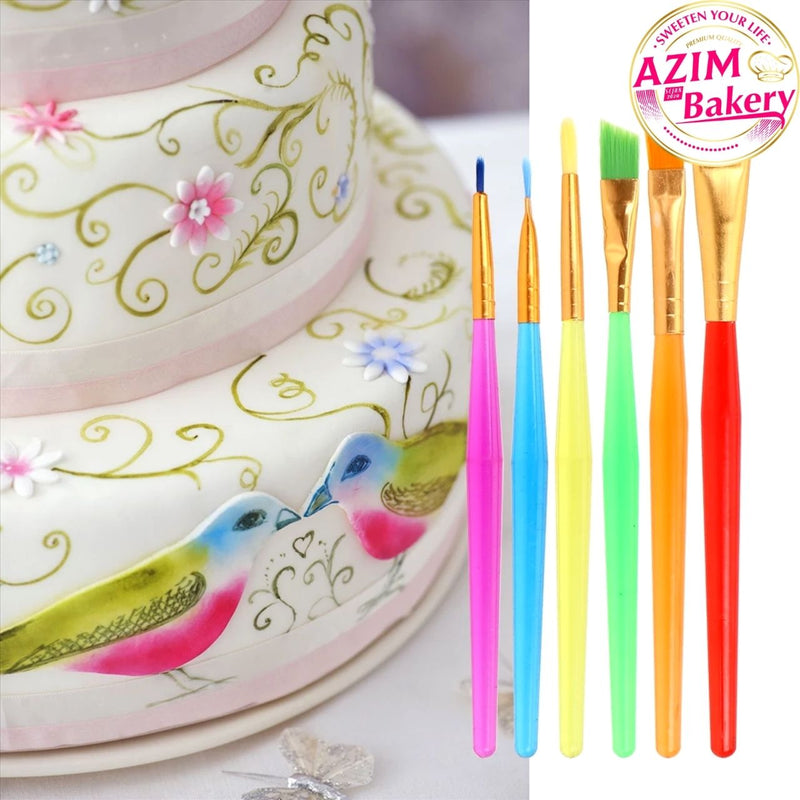 Cake Painting Brush 6pcs/Set (Random Color)