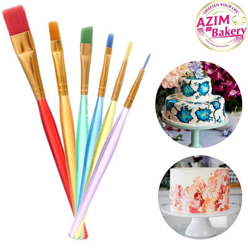 Cake Painting Brush 6pcs/Set (Random Color)