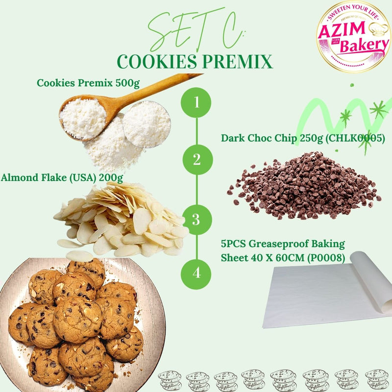 Set Raya Chocolate Chip Almond Cookies Premix