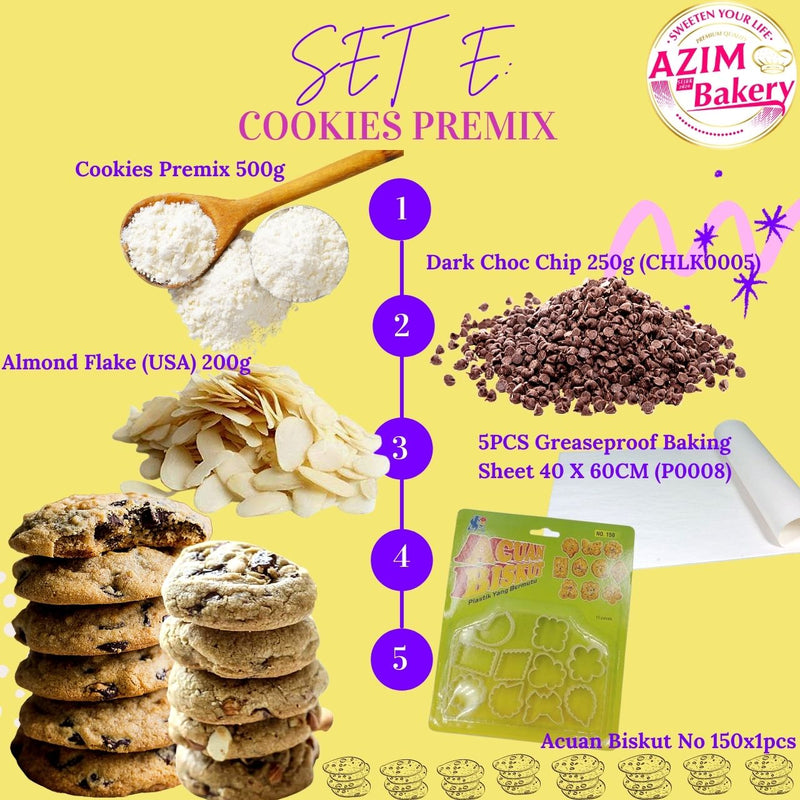 Set Raya Chocolate Chip Almond Cookies Premix