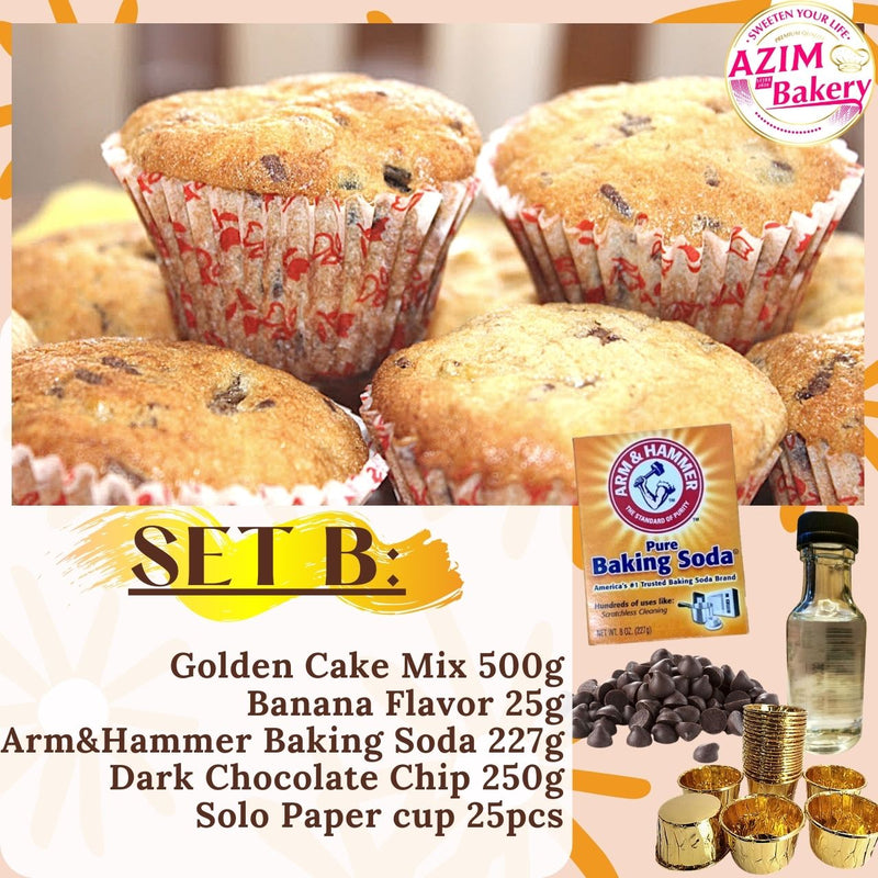 Set Kek Pisang Golden Cake Premix 500g