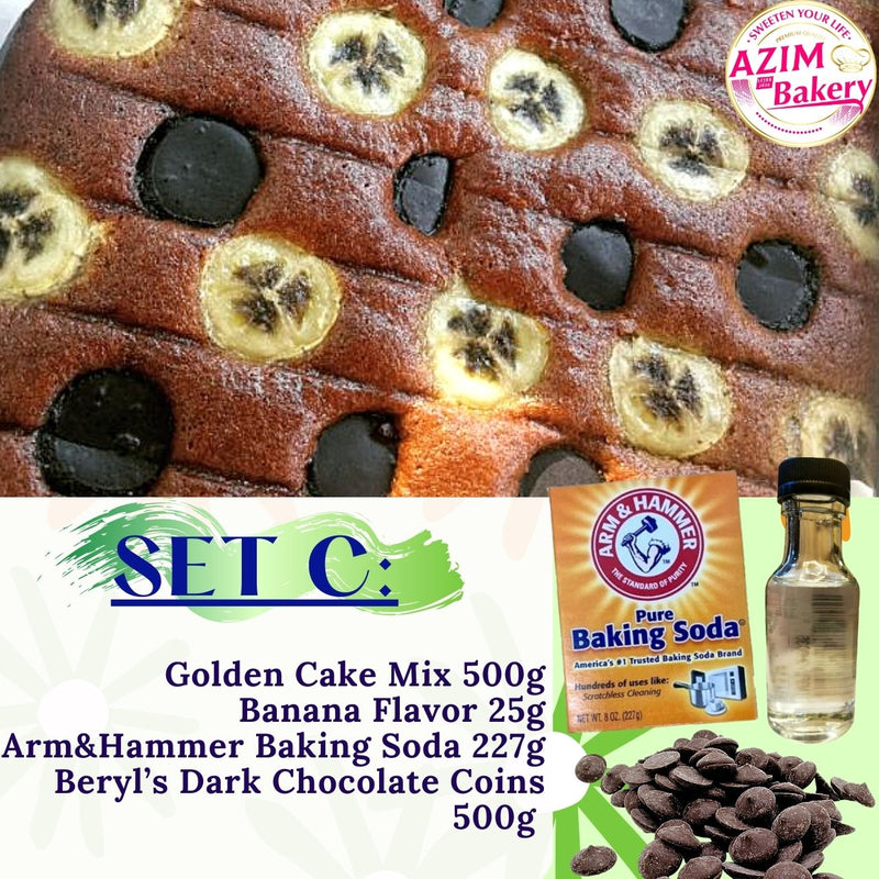 Set Kek Pisang Golden Cake Premix 500g