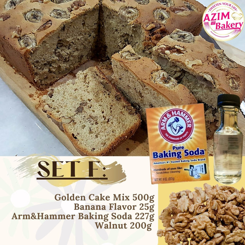 Set Kek Pisang Golden Cake Premix 500g