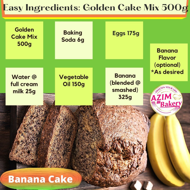 Set Kek Pisang Golden Cake Premix 500g