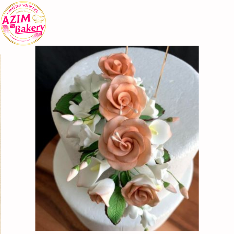 GUM PASTE FLOWER/ SUGAR PASTE FLOWER/ CAKE DECORATION/ DECORATION FLOWER (ROSE) EATABLE/ EDIBLE (HALAL) | BY AZIM BAKERY