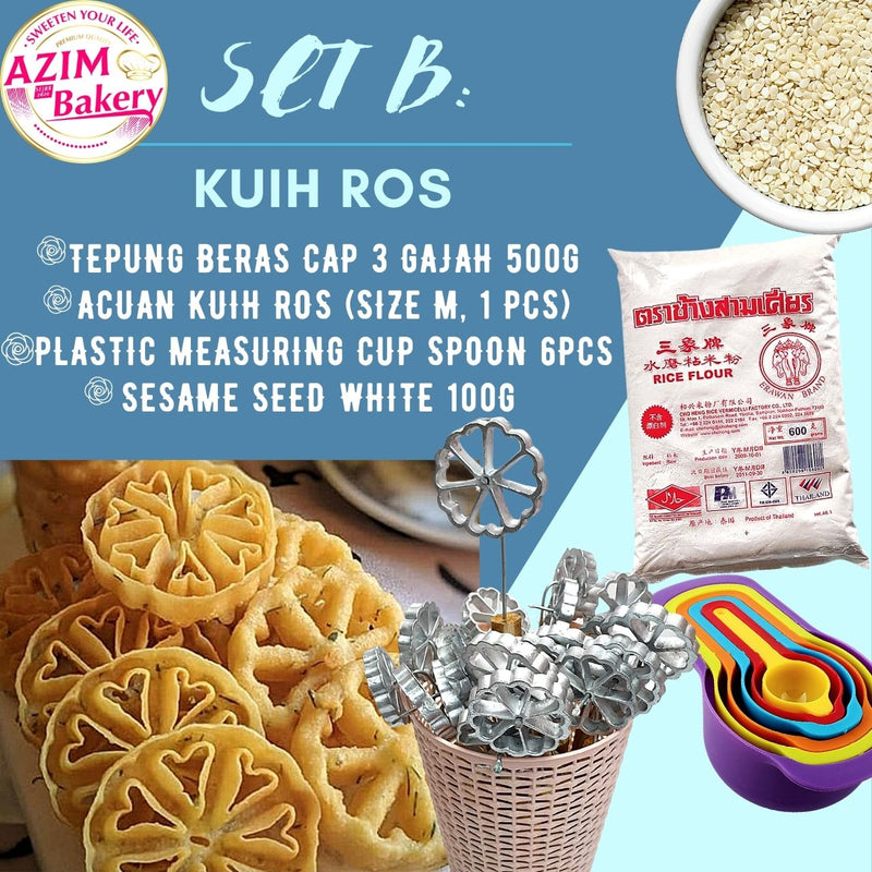 Set Raya Kuih Ros Goyang Bijan Putih