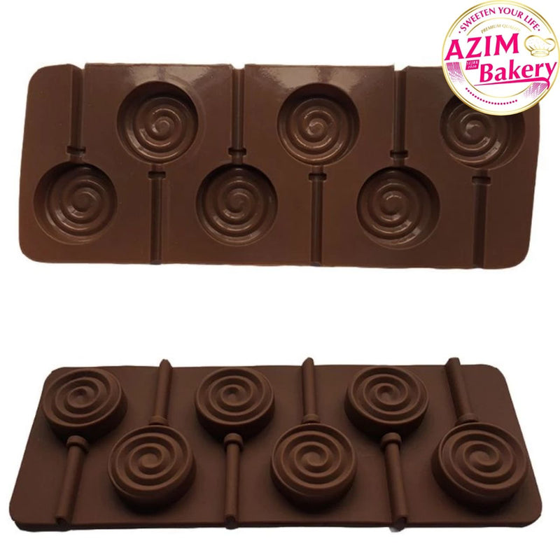 Swirl Silicone Lollipop Mold 6 Cavity