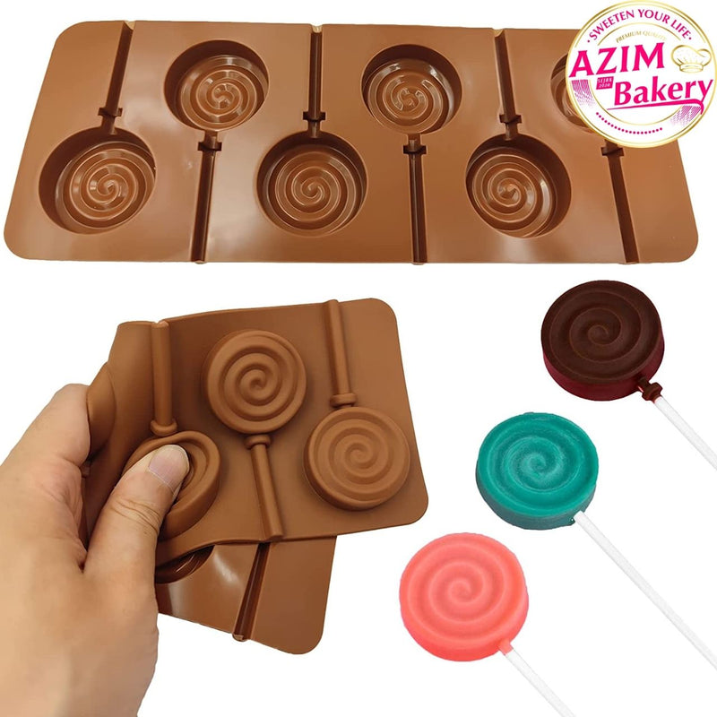 Swirl Silicone Lollipop Mold 6 Cavity