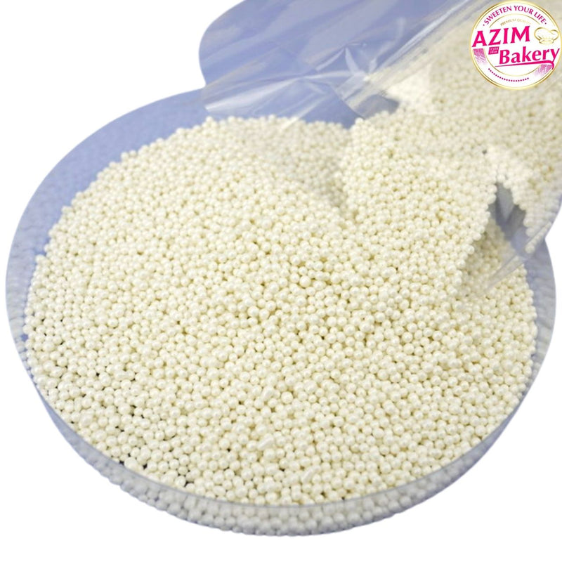 White Beads Sprinkles 8mm 80g