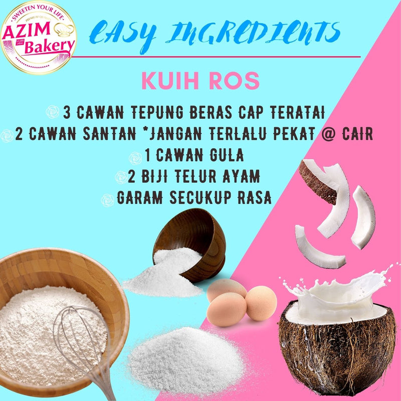 Set Raya Kuih Ros Goyang Bijan Putih