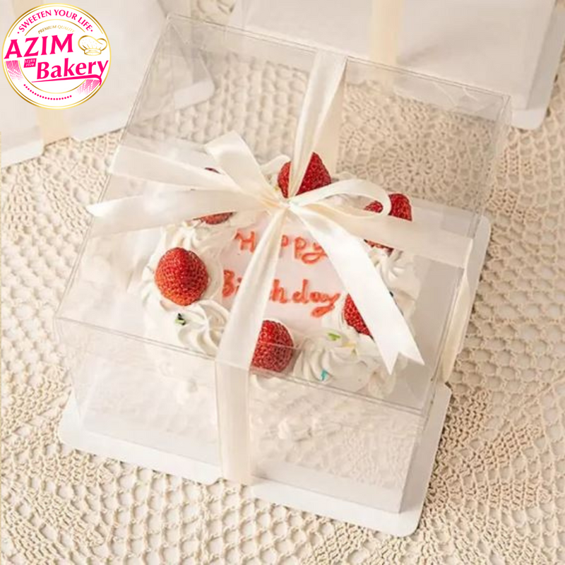 Transparent Birthday Cake Box (1pc) Tier 1/2/3 Wedding Tray Box | Kotak Hantaran | Gift Box | Kotak Kek by Azim Bakery