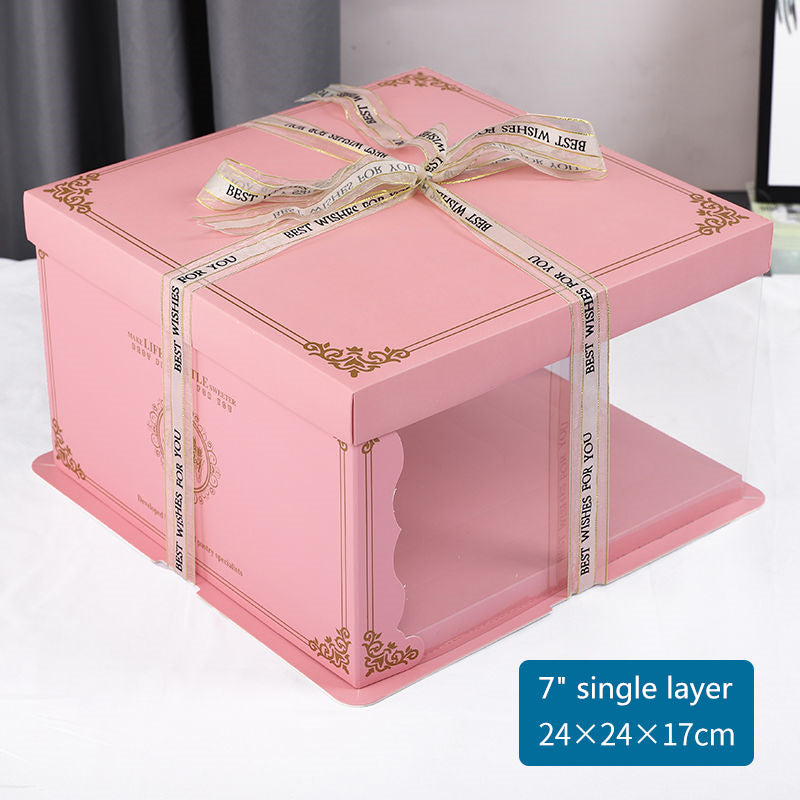 Cake Box Transparent Birthday Wedding Box