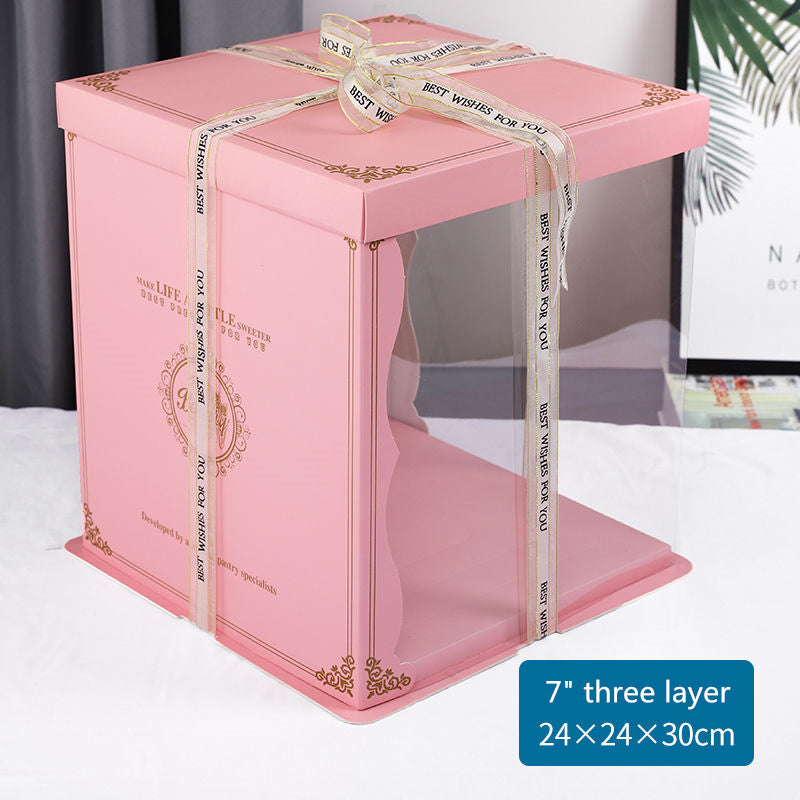 Cake Box Transparent Birthday Wedding Box