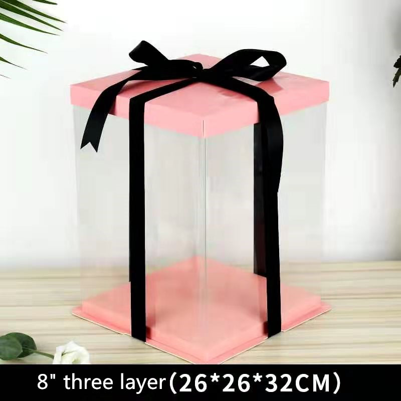 Cake Box Transparent Birthday Wedding Box