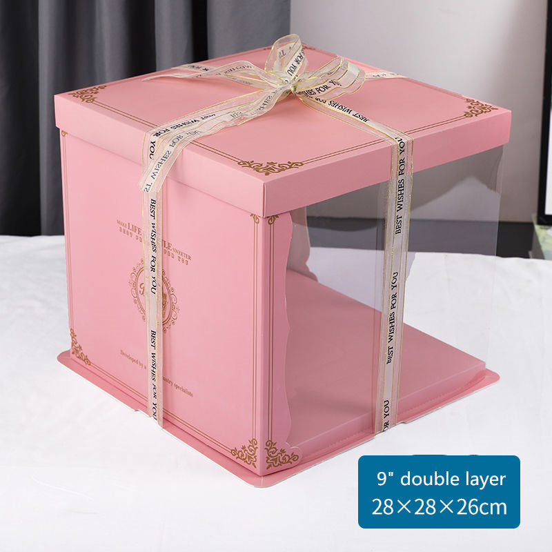 Cake Box Transparent Birthday Wedding Box