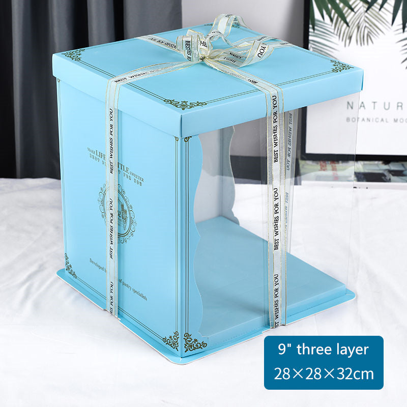 Cake Box Transparent Birthday Wedding Box