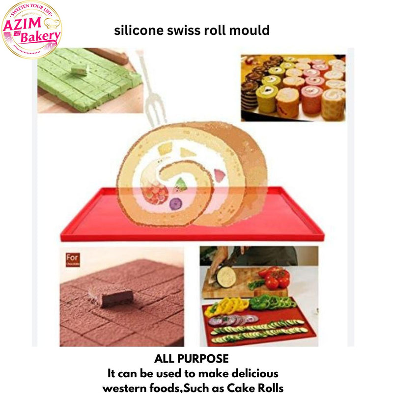 Swiss Roll Silicone Baking Mat Food Grade DIY Multifunction Cake Pad Non-Stick Oven Liner Pad | By Azim Bakery - Rawang